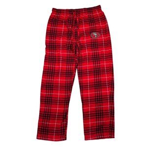 NFL Team San Francisco 49ers Plaid Flannel Loungewear Sleep Pants Red Large